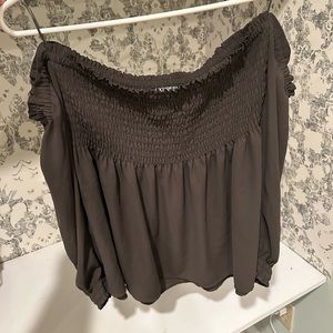 Express off the shoulder attached long sleeve blouse